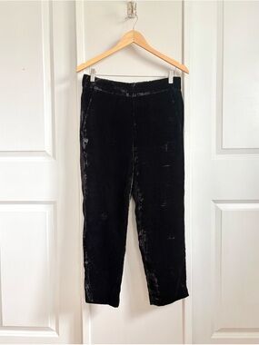 J.Crew Velvet Ankle Trousers | Size 6 | Black | Pull-On Waist